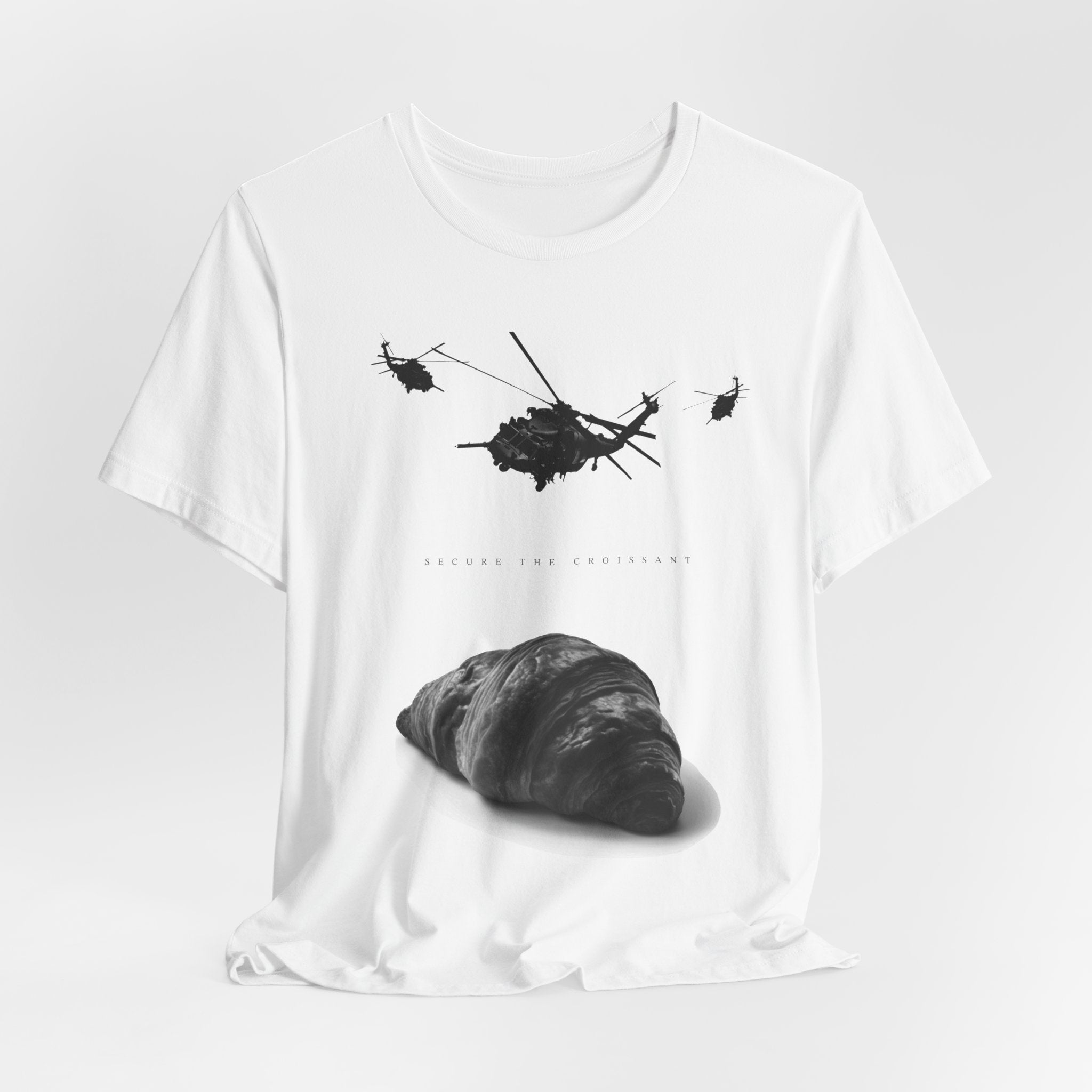 "SECURE" Helicopter Croissant Graphic Tee — Deep Lore Apparel